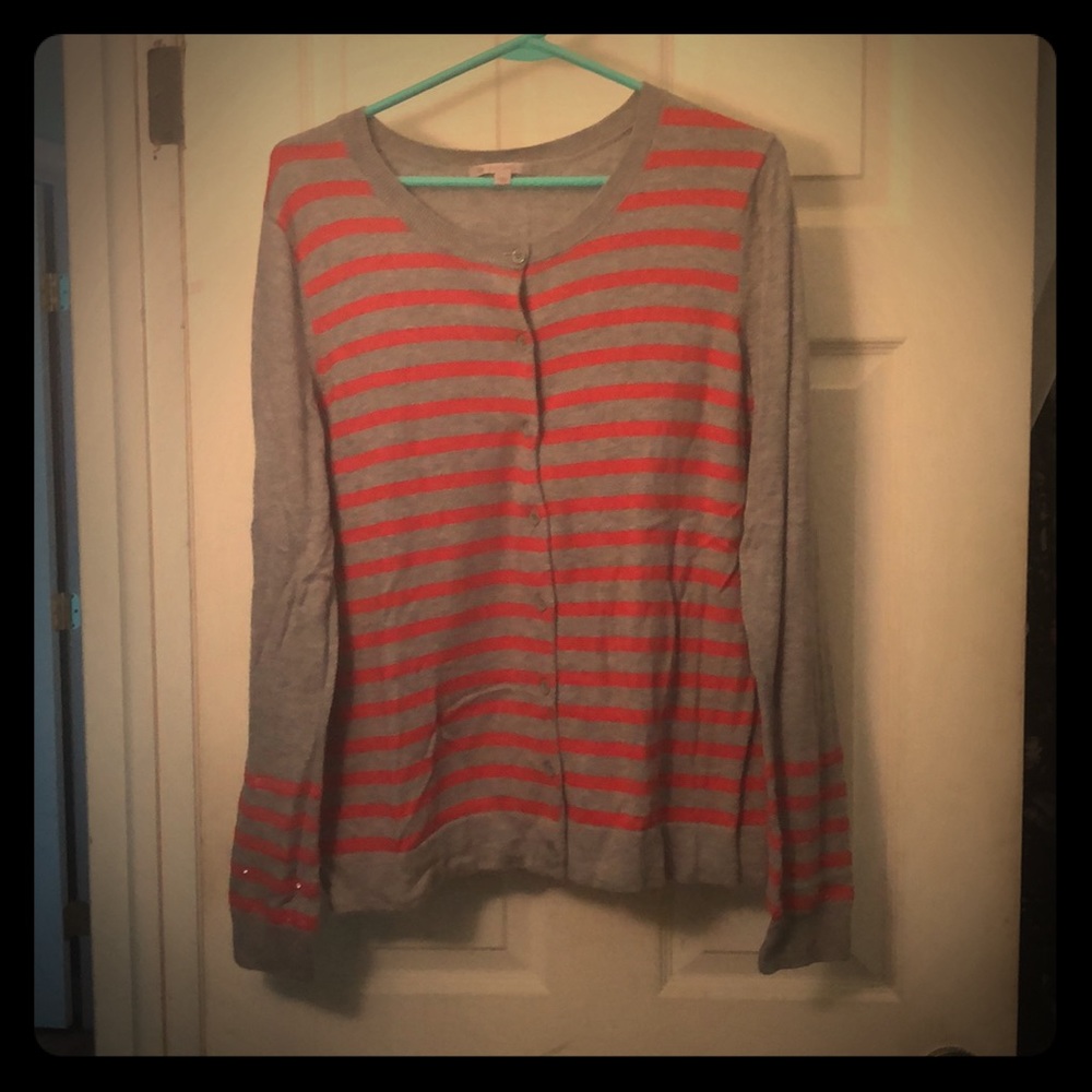 Gray with red stripes GAP cardigan